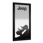 Trademark Global Framed Bar Mirror- Jeep Silhouette, Glass Beer Sign, Ready-to-Hang Black Frame for Pub, Game Room, Garage or Man Cave