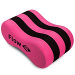 Flow Swim Gear Training Pull Buoy - Pull Float for Pool Lap Swimming in Adult and Junior Sizes (Pink/Black, Junior)