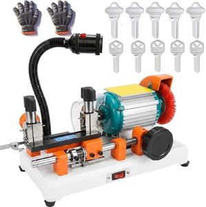 Key Cutting Machine Accurate Manual Keys Duplicator Copy Machine with Brush for Door, Car Locks Cutting, Metal Objects and Locksmiths & Hardware Stores(with 10 Keys and Gloves