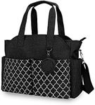 Lmbabter Diaper Bag Tote with Changing Station Upgrade Multi-Function Baby Bag with Adjustable Shoulder Strap Insulated Pockets (Black)