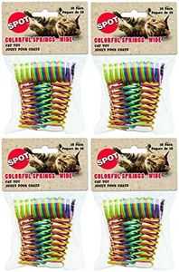 Ethical Pet (4 Pack) Wide Durable Heavy Gauge Plastic Colorful Springs Cat Toy, 10 Count Per Pack