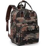 Diaper Bag Backpack, RUVALINO Multifunction Travel Back Pack for Girls, Maternity Baby Changing Bags with Changing Pad for Mom, Large Capacity, Waterproof and Stylish, Green Camo