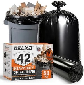 Delxo 40-42 Gallon Contractor Garbage Bags Heavy Duty Industrial Trash Bags