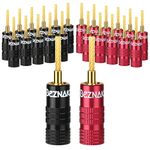 Flex Pin Colorback Banana Plugs for Spring Loaded Speaker Terminals,12 Pairs,24K Gold Plated Plugs