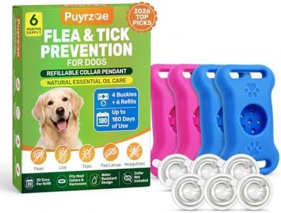 Puyrzoe Flea Collar for Dogs Pendant, 6 Refills Dog Flea Collar Pendant Tag