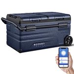 BODEGACOOLER 12 Volt Portable Refrigerator,80 Quart Car Freezer Dual Zone,RV Fridge WiFi APP Control/-4℉-68℉,75L with Retractable Handle,12/24V DC and 100-240V AC,for Camping, Truck, Boat, Van