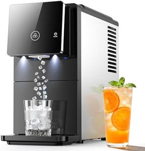Nugget Countertop Ice Maker, 33 lbs/Day Chewable Pellet Ice Machine with Self-Cleaning, Auto Lighting & Measured Dispensing, Portable Pebble Ice Maker for Home, Kitchen, Office, Black