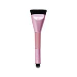 Real Techniques Sculpt & Shape Dual Ended 2-in-1 Makeup Brush, Contours Cheek, Nose, Eyes and Highlighter, Flat Head Blends & Intensifies Contour, Pink, 1 Count