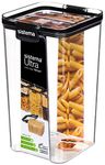 Sistema Ultra Tritan Airtight Pantry Storage Container | 1.3 Litre Square Food Storage Container | Stackable | with Locking Clips | BPA-Free | Clear with Black Accents