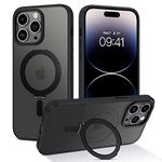 DUEDUE Magnetic Case for iPhone 14 Pro Max Compatible with MagSafe, Magnetic Kickstand iPhone 14 Pro Max Case Cover Military Grade Hard Phone Cases for iPhone 14 Pro Max 6.7 Inch, Space Black