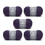 Patons Classic Wool Purple Night Yarn - 5 Pack of 3.5oz/100g - Wool - 4 Medium - 210 Yards - Knitting/Crochet