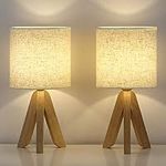 HAITRAL Small Table Lamps - Wooden 