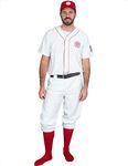 Costume Agent Rockford Peaches Baseball Player Set Halloween Costume Cosplay - White (L/XL)