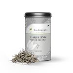 Surajmukhi Tea Darjeeling Silver Needles White Tea - 50g Tin Caddy | Improves Digestion & Heartburn | Skin Glow Tea with 100% Natural Pure Leaves| White Tea Loose Leaf