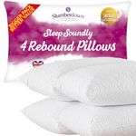 Slumberdown Hotel Quality Pillows 4 Pack - Bouncy Firm Support Side Sleeper Pillow for Neck, Back & Shoulder Pain Relief - Comfy, Soft Touch Quilted Cover, Hypoallergenic, Made in the UK (48 x 74cm)