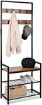 HOMEKOKO Coat Rack Shoe Bench, Hall