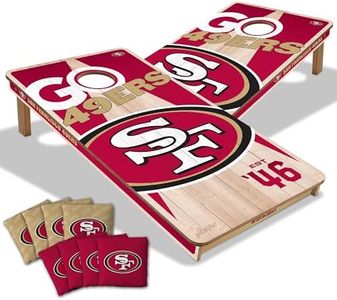 YouTheFan NFL San Francisco 49ers 2’ x 4’ Professional Wood Cornhole Game with Logo Bags