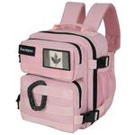 9L Mini Tactical Backpack, Small Gym Backpacks Sport Bag for Men Women Molle Military Pack with CA Flag Patch and Carabiner (Pink)