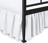 Ruffled Bed Skirt with Split Corners, Gathered Style, 100% Microfiber-16 Drop, Dust Ruffle Bed Skirts Full, White