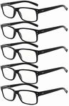 Eyekepper Mens Vintage Reading Glasses-5 Pack Black Frame Glasses for Men Reading,Reader Eyeglasses Women