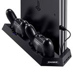 PS4 Universal Controller Charger KINGTOP PS4/PS4 Pro/PS4 Slim Fan Cooler Vertical Stand Dual Charging Station [Guaranteed Satisfaction]