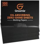 Groomie Oil Absorbing Blotting Sheets with Bamboo Charcoal - No Shine Sheets for Oily Skin, Instantly Absorb Excess Oil & Shine - 100 Sheets Bulk Pack for a Flawless, Shine-Free Complexion Anytime