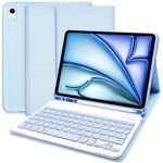 Keyboard Case for iPad 11" Air 2024 (M2), iPad Air 11 Inch M2 (Model: A2902/ A2903/ A2904) Case with Bluetooth Keyboard, Compatible with iPad Air 5th 2022/ Air 4th 2020 (iPencil Not Included)