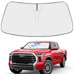 Front Windshield Sun Shade Foldable Sunshade Protector Custom Fit Toyota Tundra 2007-2021 Limited SR5 Platinum TRD Pro Pickup Accessories 2022 Upgrade