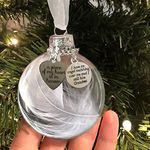 Clear Christmas Memorial Ornament Feather Ball, A Piece of My Heart is in Heaven, Christmas Tree Remembrance Hanging Pendant Memorial Gifts for Loss of Grandma 2.4'' in Memory of Grandma Sympathy Gift