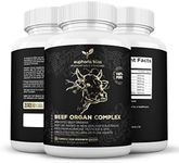 Premium Beef Organs Complex - 120 Capsules Freeze Dried Liver | Heart | Kidney | Pancreas | Spleen | Intestine | Tripe/Stomach | No Hormones, Antibiotics Or GMO