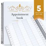 Undated Appointment Book - 5 Columns, 200 Pages with Pen Holder: Hourly Weekly Planner for Salon, Hairdresser, Restaurant, Spa, and Stylist Scheduling