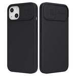 Nillkin Compatible with iPhone 13 Case with Slide Camera Cover, CamShield Silky Liquid Silicone Case with Camera Lens Protection, Full Body Protection Shockproof Case 6.1 inch, Black