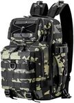 FREGITO Fishing Tackle Backpack, Portable Fishing Tackle Storage Bag, Multifuction Large-Capacity Sling Bag, Fishing Gear Bags, (Dark Night Camouflage)