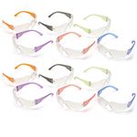 12pak Safety Glasses for Nerf Gun Kids Party - Clear Lens w/Multi-Colored Frames