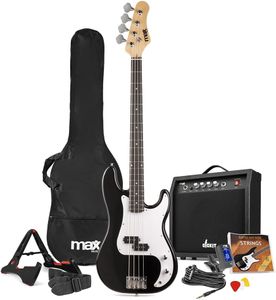 Max GigKit Beginner Bass Guitar – Black