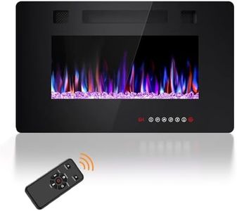 Joy Pebble 30 Inch Electric Fireplace Inserts, in-Wall Recessed and Wall Mounted 750/1500W Fireplace Heater, Touch Screen, Remote Control with Timer, Adjustable Flame Color and Speed