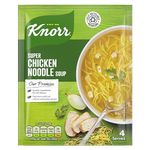 Knorr Super Chicken Noodle Soup Mix packet soup free from artificial colours and preservatives quick and easy 4x 51 g