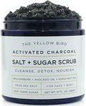 Natural Activated Charcoal Body & Face Scrub. Exfoliating Dead Sea Salt & Sugar Scrub. Deep Cleansing Pore Minimizer. Anti Cellulite, Acne, Blackhead, Scars, Wrinkle Treatment.