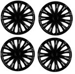 UKB4C 15" 4 x Alloy Look Black Multi-Spoke Wheel Trims Hub Caps Covers Protectors