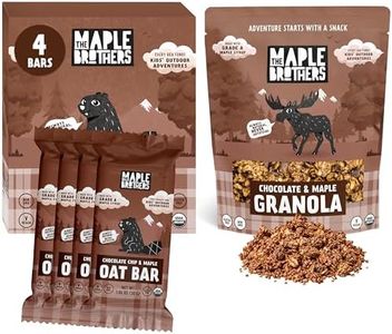 The Maple Brothers Chocolate & Maple Granola + Chocolate Chip & Maple Oat Bars Bundle – Organic, Vegan, Gluten-Free, Non-GMO, Whole-Grain Snacks for Kids & Families – 8 oz Granola + 4 Pack Oat Bars