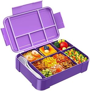 Jelife Lunch Box Kids Bento Box - 1450ml Large Leakproof 6 Compartments Kids Lunchbox Toddler Bento Box with Utensils for Back to School,Book-Style Reusable Lunch Snack Containers for Daycare