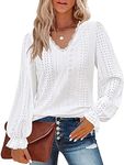 White Long Sleeve Shirts for Women,