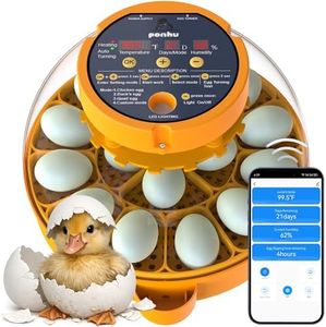16 Duck Eggs Incubator with Phone App, Chicken Incubators for Hatching Eggs with Humidity, Temperature Control, Small Incubator with Egg Turner Tray, Automatic Incubator with Custom Mode for Beginner