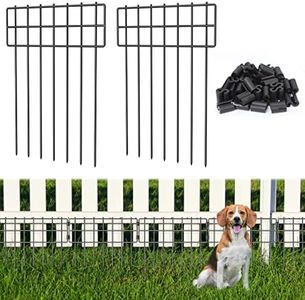 25 Pack Animal Barrier Fence, 17 in(H) X 27 Ft(L) No Dig Garden Decorative Fencing, Rustproof Metal Wire Panel Garden Fence Border for Dog Rabbits Ground Stakes fence and Outdoor Landscape Patio