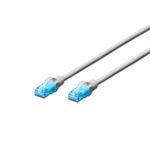 DIGITUS LAN Cable Cat 5e - 2m - CCA Network Cable With RJ45 - U/UTP Unshielded - Compatible to Cat-6 & Cat-5 - Grey