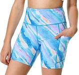 Heathyoga 5" Girls Shorts Volleyball Shorts for Teen Girls Dance Biker Shorts Kids Gymnastics Athletic Spandex Shorts, Rainbow, Medium