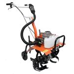 Crop10 63CC Tiller 3HP Heavy Duty Powerful 2 Stroke Petrol Engine with High Carbon Steel Blades, Cultivator, Mini Rotavator, Weeder | Width 45CM, Depth 10CM | Ideal for All Types of Agriculture Crops