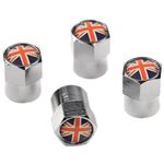 Mini Union Jack Metal Chrome Tyre Valve Dust Cap