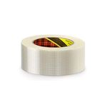 Max Solutions Extra Strong Crossweave Fibreglass Reinforced Filament Tape Heavy Duty Tear Resistant Packaging Parcel Box Sealing Packing Tape (1, 50mm x 50M)