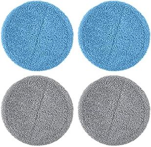 iDOO Replacement Pads for Cordless Electric Mop - Washable and Reusable Microfiber Heads, 4 PCS Mop Pads & Weighted Heating Pad